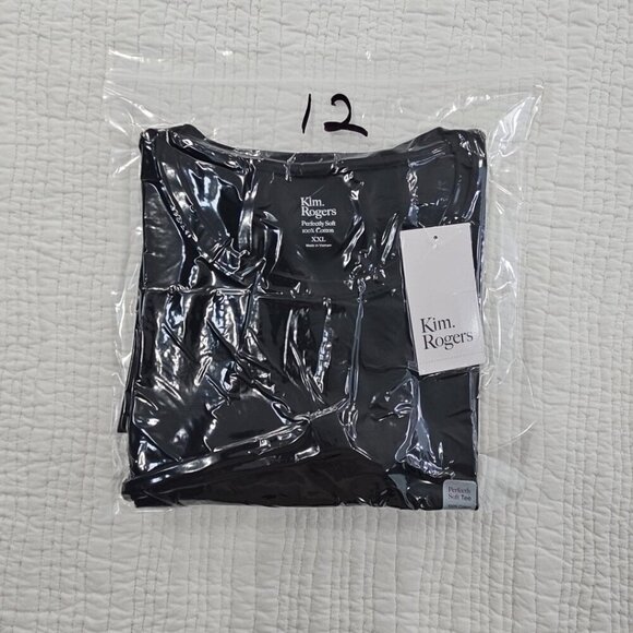 Kim Rogers Perfectly Soft Tee NEW Women's XXL Deep Black 3/4 Length Sleeve NWT - Picture 13 of 13